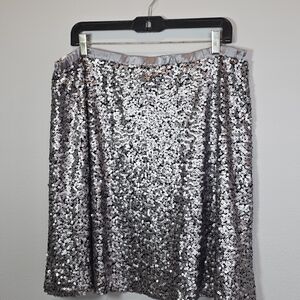 Double D Ranch Shimmering Silver Mini Skirt